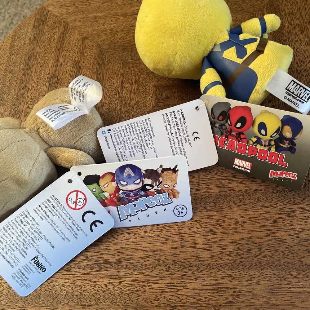 Groot &‎ Deadpool Yellow 2015 Funko Mopeez Disney Marvel Mini Plush Toy Set Of 2 - Picture 8 of 9